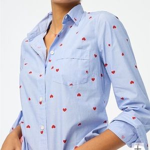J crew Printed button-up shirt in end-on-end cotton